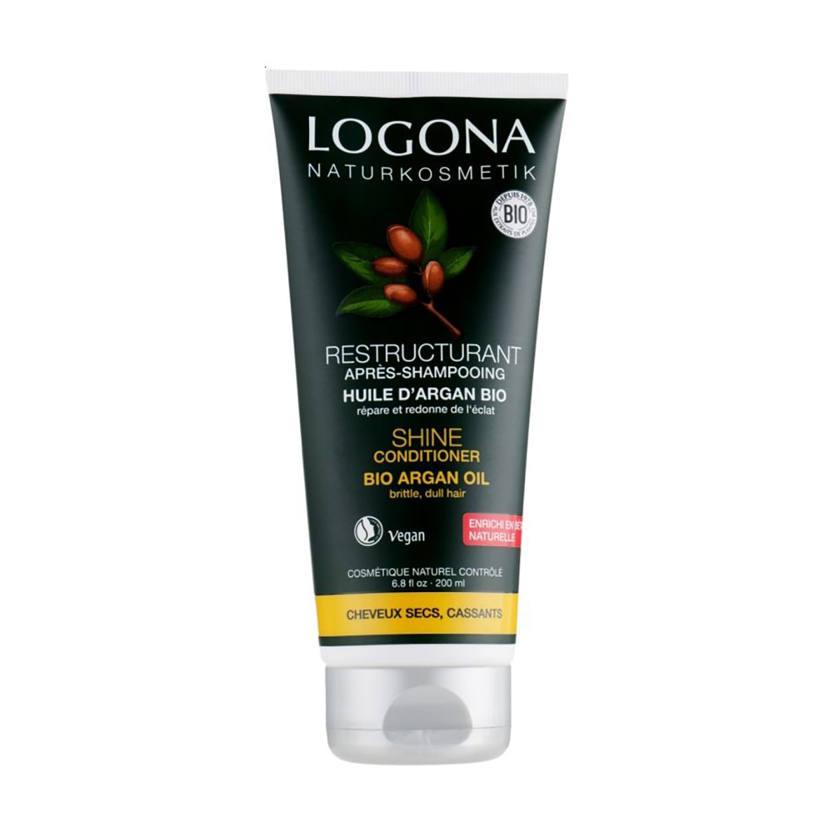 Кондиціонер Logona Shine Conditioner для тьмяного та ламкого волосся, з аргановою олією, 200 мл